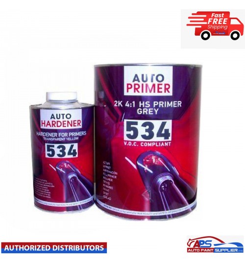 HB Body 534 High Build 2K Primer Grey Superb Sanding 1LTR + FREE ACTIVATOR